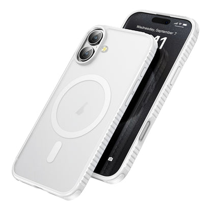 For iPhone 16 hoco Cool Shield MagSafe Shockproof Phone Case(White) - iPhone 16 Cases by hoco | Online Shopping South Africa | PMC Jewellery | Buy Now Pay Later Mobicred