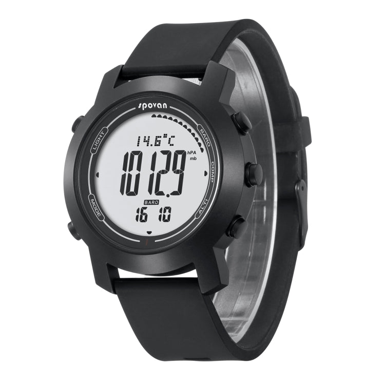 SPOVAN Bravo II Multifunctional Outdoor Sports Compass Watch(Black+White) - LED Digital Watches by SPOVAN | Online Shopping South Africa | PMC Jewellery | Buy Now Pay Later Mobicred