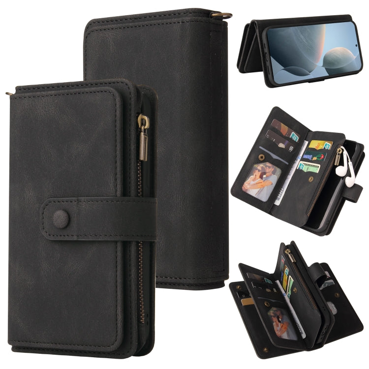 For Redmi K70 Skin Feel Multi Card Slots Zipper Wallet Leather Phone Case(Black) - Xiaomi Cases by PMC Jewellery | Online Shopping South Africa | PMC Jewellery | Buy Now Pay Later Mobicred