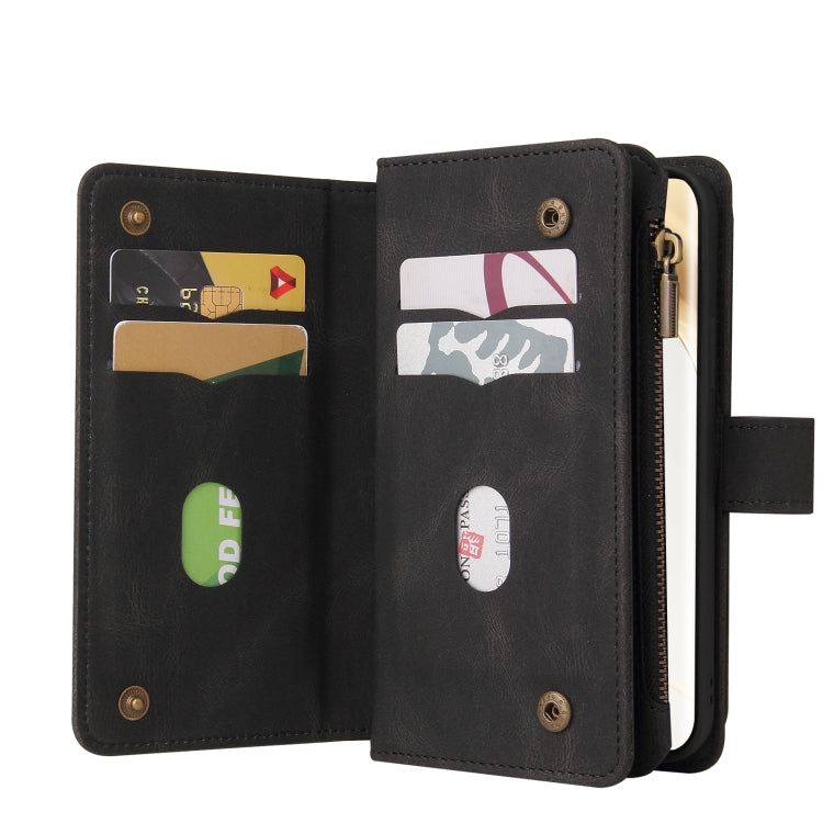 For Honor 200 Pro Skin Feel Multi Card Slots Zipper Wallet Leather Phone Case(Black) - Honor Cases by PMC TechLife | Online Shopping South Africa | PMC TechLife | Buy Now Pay Later Mobicred