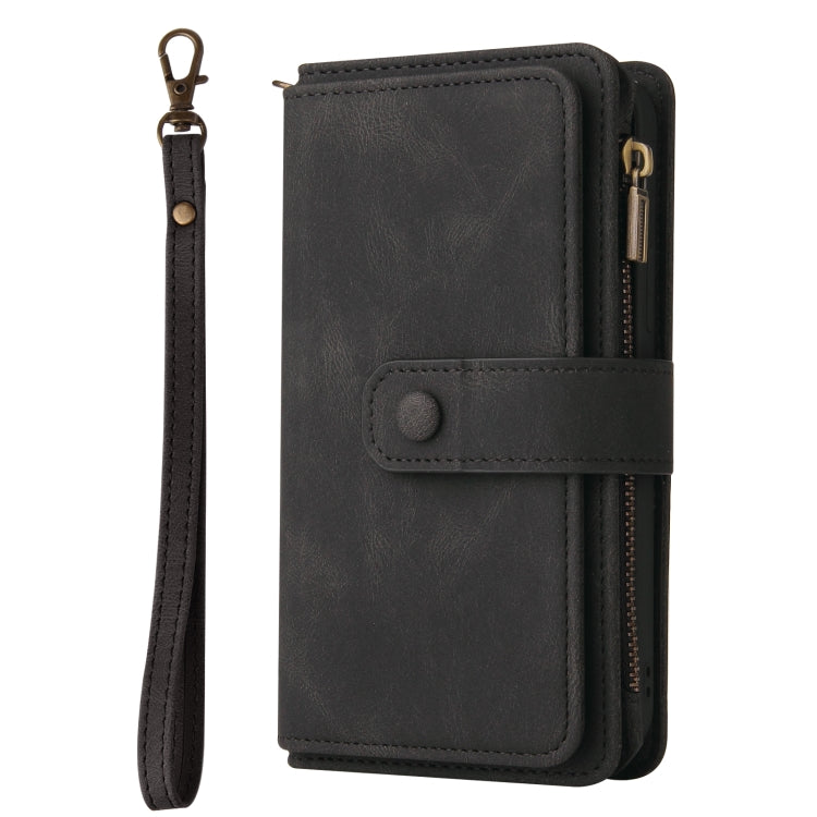 For Honor X6b Skin Feel Multi Card Slots Zipper Wallet Leather Phone Case(Black) - Honor Cases by PMC TechLife | Online Shopping South Africa | PMC TechLife | Buy Now Pay Later Mobicred