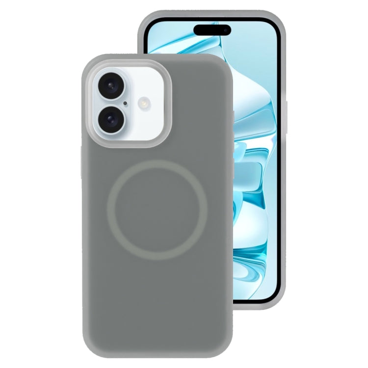 For iPhone 16 Jelly Liquid Silicone MagSafe Magnetic Phone Case(Grey) - iPhone 16 Cases by PMC Jewellery | Online Shopping South Africa | PMC Jewellery | Buy Now Pay Later Mobicred