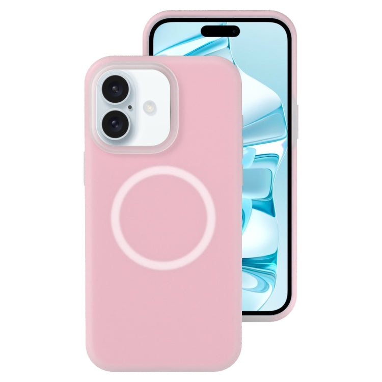 For iPhone 16 Jelly Liquid Silicone MagSafe Magnetic Phone Case(Sand Pink) - iPhone 16 Cases by PMC TechLife | Online Shopping South Africa | PMC TechLife | Buy Now Pay Later Mobicred