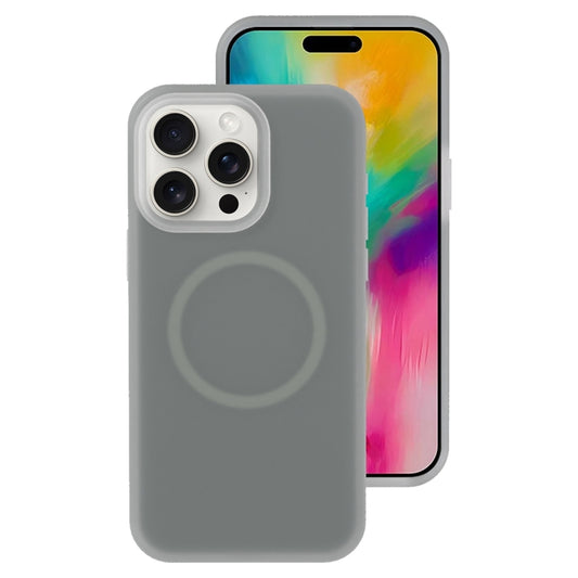 For iPhone 16 Pro Jelly Liquid Silicone MagSafe Magnetic Phone Case(Grey) - iPhone 16 Pro Cases by PMC Jewellery | Online Shopping South Africa | PMC Jewellery | Buy Now Pay Later Mobicred