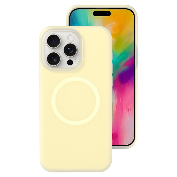 For iPhone 16 Pro Jelly Liquid Silicone MagSafe Magnetic Phone Case(Yellow) - iPhone 16 Pro Cases by PMC TechLife | Online Shopping South Africa | PMC TechLife | Buy Now Pay Later Mobicred
