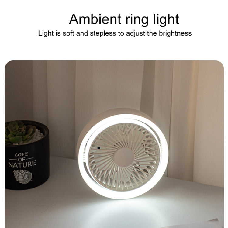 N601 180 Degree Rotating Type-C Desktop Fan with LED Ambience Light(White) - free shipping - PMC TechLife - Order now!