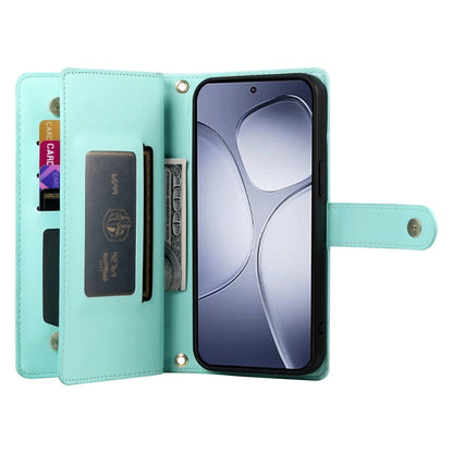 For Redmi K70 Ultra Nine Card-slot Zipper Wallet Bag Leather Phone Case(Mint Green) - Xiaomi Cases by PMC Jewellery | Online Shopping South Africa | PMC Jewellery | Buy Now Pay Later Mobicred