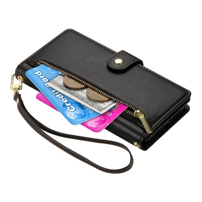 For Redmi K70 Ultra Nine Card-slot Zipper Wallet Bag Leather Phone Case(Black) - Xiaomi Cases by PMC Jewellery | Online Shopping South Africa | PMC Jewellery | Buy Now Pay Later Mobicred