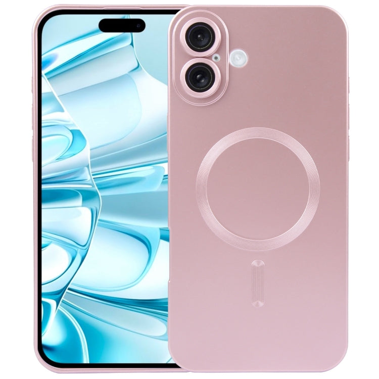 For iPhone 16 Liquid TPU Silicone Solid Color MagSafe Phone Case(Rose Gold) - iPhone 16 Cases by PMC Jewellery | Online Shopping South Africa | PMC Jewellery | Buy Now Pay Later Mobicred