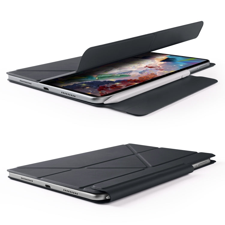For Huawei MatePad Air 12 2024 Fixed Buckle Magnetic Deformation Leather Tablet Case(Black) - Huawei by PMC TechLife | Online Shopping South Africa | PMC TechLife | Buy Now Pay Later Mobicred