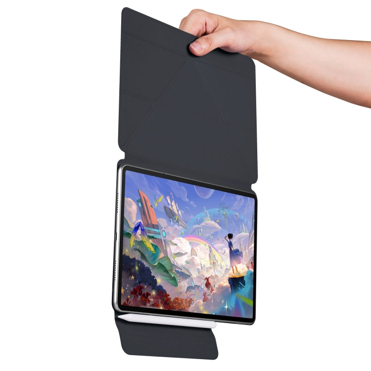 For Huawei MatePad Air 12 2024 Fixed Buckle Magnetic Deformation Leather Tablet Case(Black) - Huawei by PMC TechLife | Online Shopping South Africa | PMC TechLife | Buy Now Pay Later Mobicred