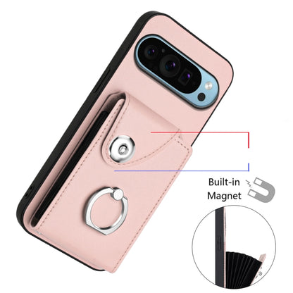 For Google Pixel 9 Pro XL Organ Card Bag Ring Holder Phone Case with Long Lanyard(Pink) - Google Cases by PMC Jewellery | Online Shopping South Africa | PMC Jewellery | Buy Now Pay Later Mobicred