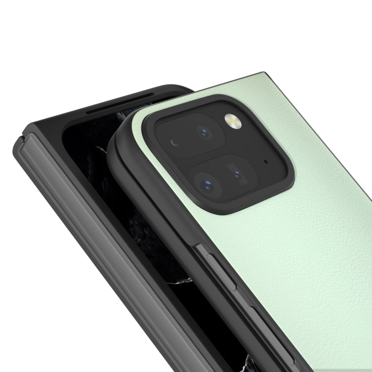 For Google Pixel 9 Pro Fold PU Leather Black Frame Full Coverage Phone Case(Light Green) - free shipping - PMC TechLife - Order now!