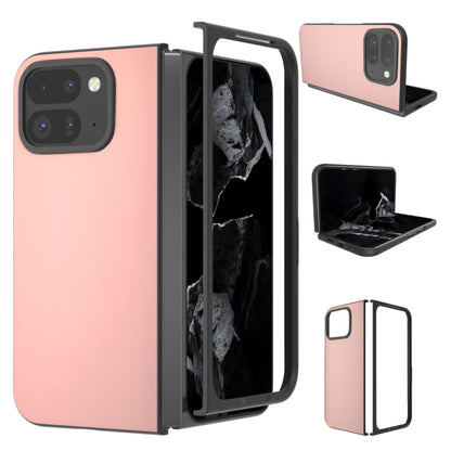 For Google Pixel 9 Pro Fold PU Leather Black Frame Full Coverage Phone Case(Light Pink) - Google Cases by PMC Jewellery | Online Shopping South Africa | PMC Jewellery | Buy Now Pay Later Mobicred