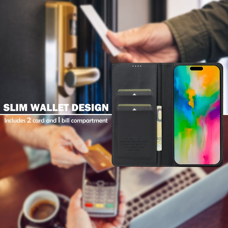 For iPhone 16 Pro LC.IMEEKE L1 Series Frosted Fine Texture PU Phone Case(Black) - iPhone 16 Pro Cases by LC.IMEEKE | Online Shopping South Africa | PMC TechLife | Buy Now Pay Later Mobicred