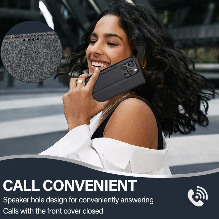 For iPhone 16 Pro LC.IMEEKE L1 Series Frosted Fine Texture PU Phone Case(Black) - iPhone 16 Pro Cases by LC.IMEEKE | Online Shopping South Africa | PMC TechLife | Buy Now Pay Later Mobicred