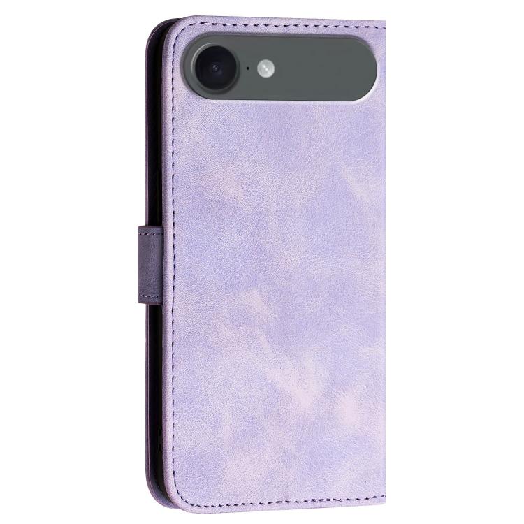 For iPhone 17 Air YX0080 Grid Butterfly Embossed Pattern Flip Leather Phone Case with Lanyard(Light Purple) - free shipping - PMc TechLife - Order now!