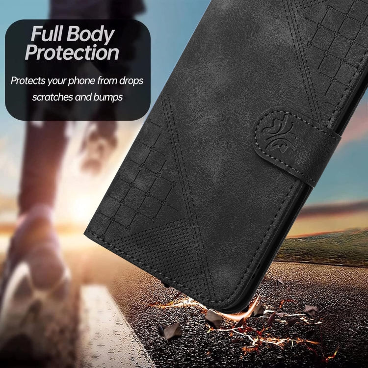 For Google Pixel 9 Pro XL YX0080 Grid Butterfly Embossed Pattern Flip Leather Phone Case with Lanyard(Black) - Google Cases by PMC TechLife | Online Shopping South Africa | PMC TechLife | Buy Now Pay Later Mobicred