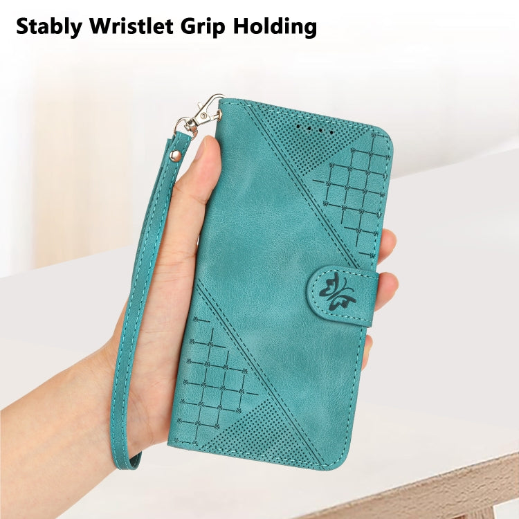 For Google Pixel 9 / 9 Pro YX0080 Grid Butterfly Embossed Pattern Flip Leather Phone Case with Lanyard(Light Blue) - Google Cases by PMC TechLife | Online Shopping South Africa | PMC TechLife | Buy Now Pay Later Mobicred