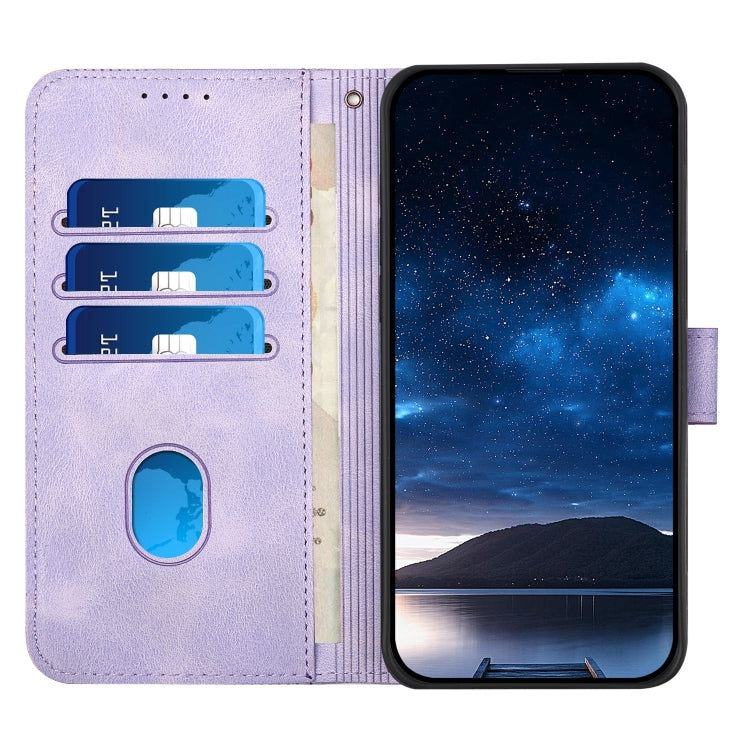 For Google Pixel 9 / 9 Pro YX0080 Grid Butterfly Embossed Pattern Flip Leather Phone Case with Lanyard(Light Purple) - Google Cases by PMC TechLife | Online Shopping South Africa | PMC TechLife | Buy Now Pay Later Mobicred
