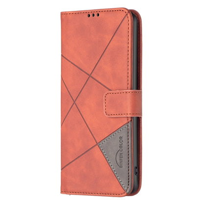 For Redmi K70 Ultra Magnetic Buckle Rhombus Texture Leather Phone Case(Brown) - Xiaomi Cases by PMC Jewellery | Online Shopping South Africa | PMC Jewellery | Buy Now Pay Later Mobicred