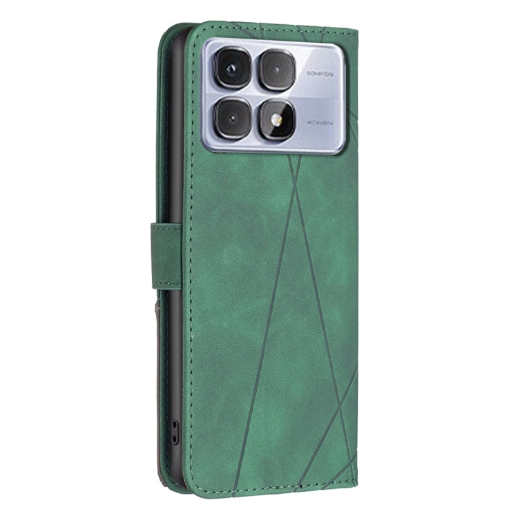 For Redmi K70 Ultra Magnetic Buckle Rhombus Texture Leather Phone Case(Green) - Xiaomi Cases by PMC Jewellery | Online Shopping South Africa | PMC Jewellery | Buy Now Pay Later Mobicred