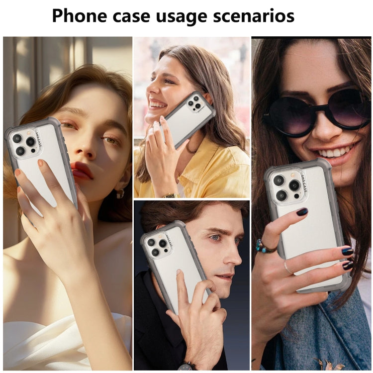 For iPhone 16 Transparent Matte TPU Hybrid PC 3-in-1 Phone Case(Grey) - free shipping - PMC TechLife - Order now!