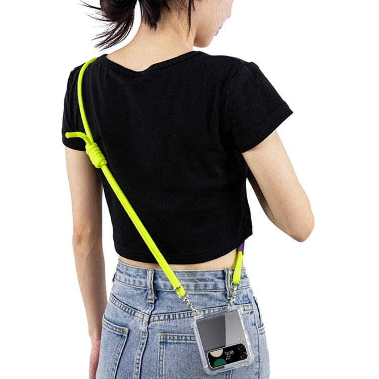 For Samsung Galaxy Z Flip4 GKK Airbag Hinge Full Coverage Phone Case with Crossbody Rope(Yellow) - Galaxy Z Flip4 5G Cases by GKK | Online Shopping South Africa | PMC Jewellery | Buy Now Pay Later Mobicred