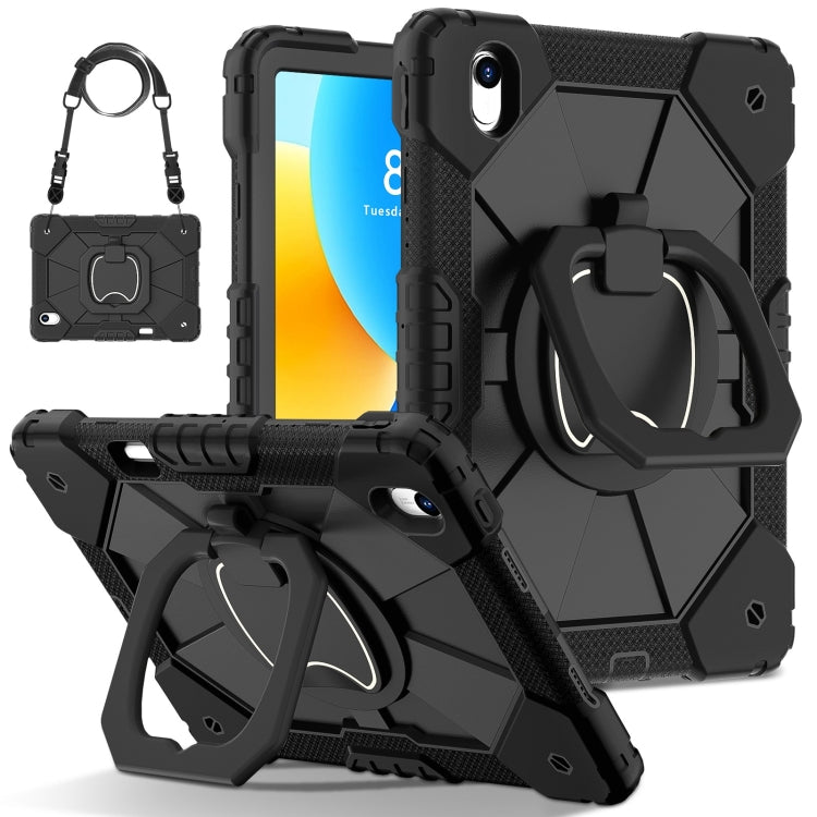For Huawei Matepad 11.5 2023 Contrast Color Robot Silicone Hybrid PC Tablet Case(Black) - Huawei by PMC Jewellery | Online Shopping South Africa | PMC Jewellery | Buy Now Pay Later Mobicred