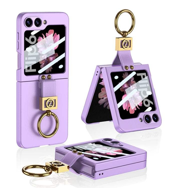 For Samsung Galaxy Z Flip6 GKK Integrated Ultra-thin Phone Case with Z Ring Holder(Purple) - Galaxy Z Flip6 5G Cases by GKK | Online Shopping South Africa | PMC Jewellery | Buy Now Pay Later Mobicred