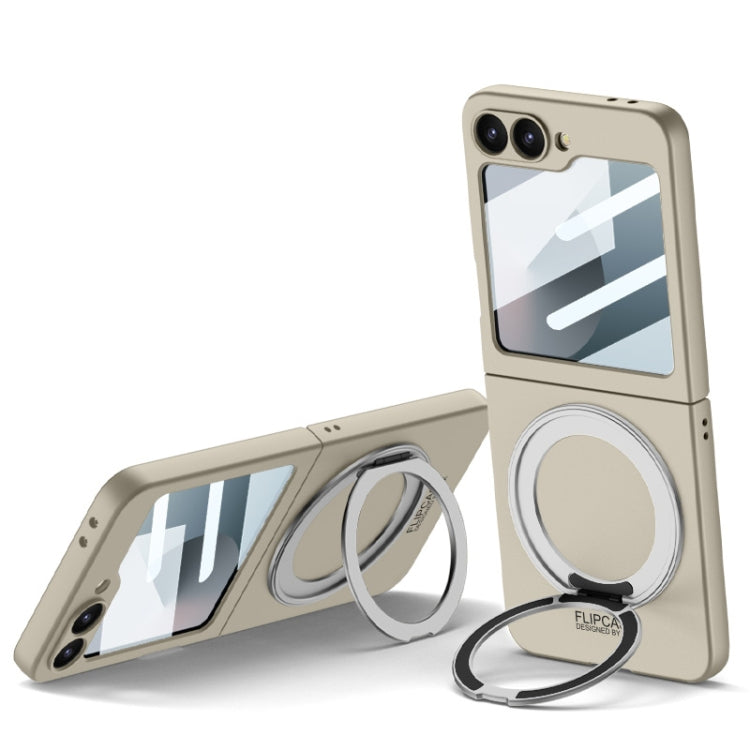 For Samsung Galaxy Z Flip6 GKK Integrated Ultra-thin MagSafe Phone Case with Ring Holder(Titanium Grey) - Galaxy Z Flip6 5G Cases by GKK | Online Shopping South Africa | PMC Jewellery | Buy Now Pay Later Mobicred