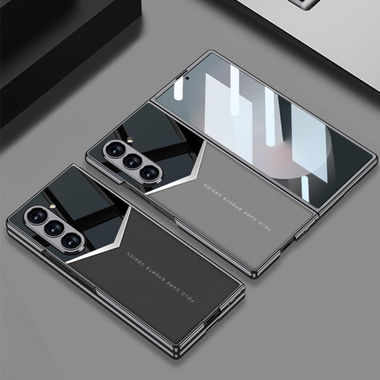 For Samsung Galaxy Z Fold6 GKK Integrated Plating Leather Knight Full Coverage Phone Case(Green) - free shipping - PMC Jewellery - Order now!