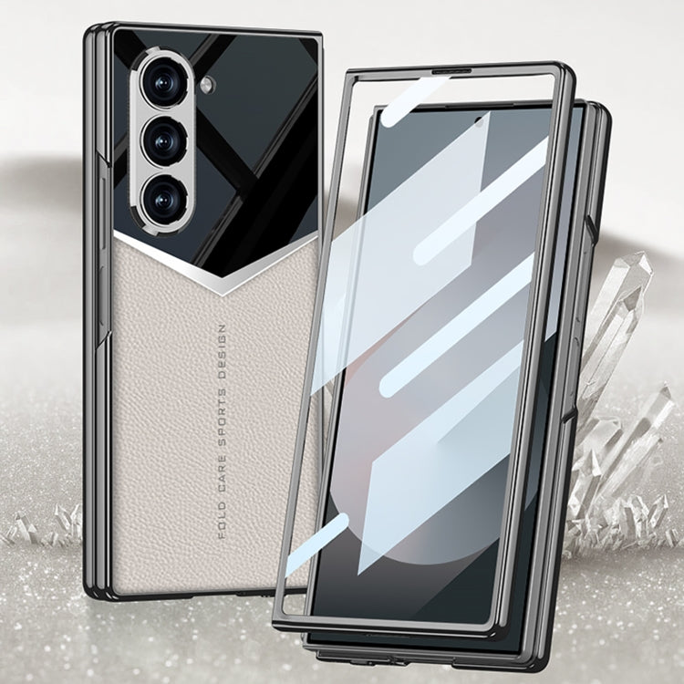 For Samsung Galaxy Z Fold6 GKK Integrated Plating Leather Knight Full Coverage Phone Case(Titanium Grey) - Galaxy Z Fold6 5G Cases by GKK | Online Shopping South Africa | PMC Jewellery | Buy Now Pay Later Mobicred