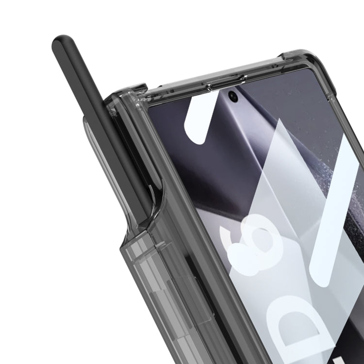 For Samsung Galaxy Z Fold6 GKK Integrated Airbag Hinge Full Coverage Phone Case with Holder / Pen Box, Not Included Pen(Transparent) - Galaxy Z Fold6 5G Cases by GKK | Online Shopping South Africa | PMC Jewellery | Buy Now Pay Later Mobicred