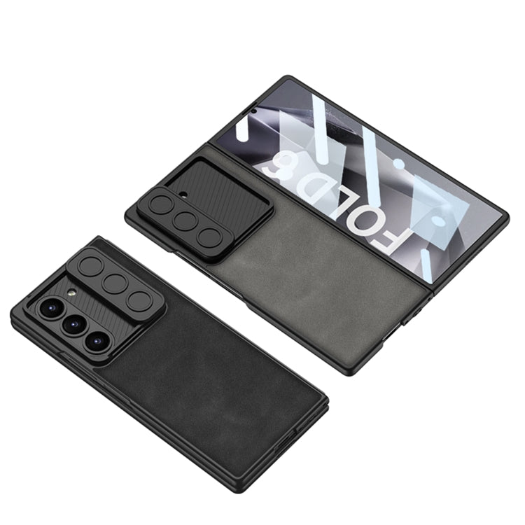 For Samsung Galaxy Z Fold6 GKK Integrated Ultra-thin Sliding Window Frosted Leather Phone Case(Black) - Galaxy Z Fold6 5G Cases by GKK | Online Shopping South Africa | PMC Jewellery | Buy Now Pay Later Mobicred