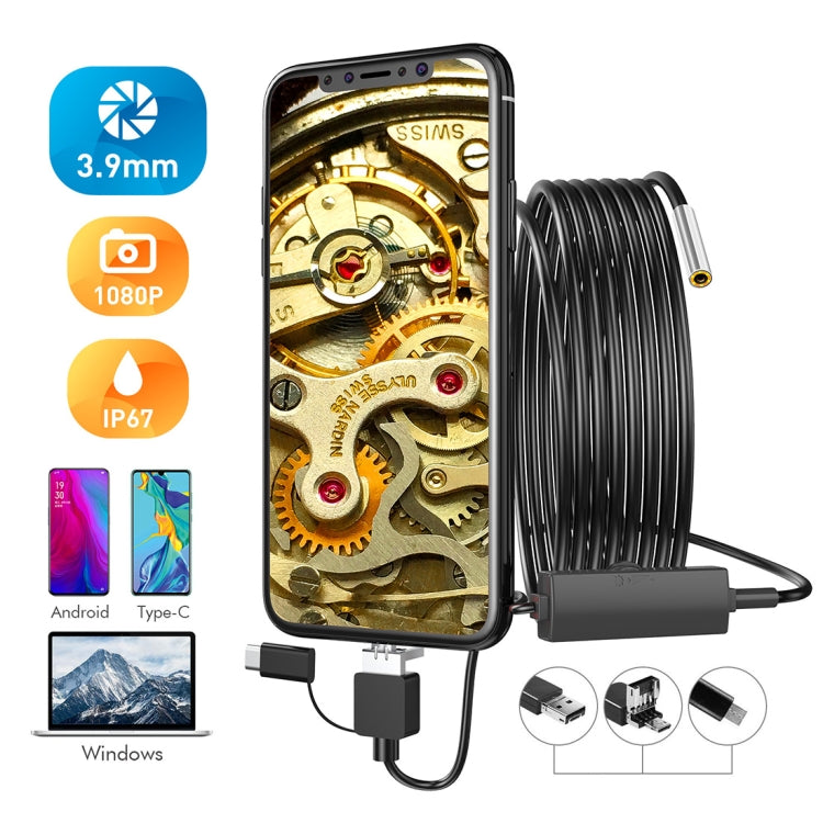 inskam107 3.9mm 3 In 1 HD Waterproof Industry Digital Endoscope Inspection Camera, Length:1m Hard Cable -  by PMC Jewellery | Online Shopping South Africa | PMC Jewellery | Buy Now Pay Later Mobicred