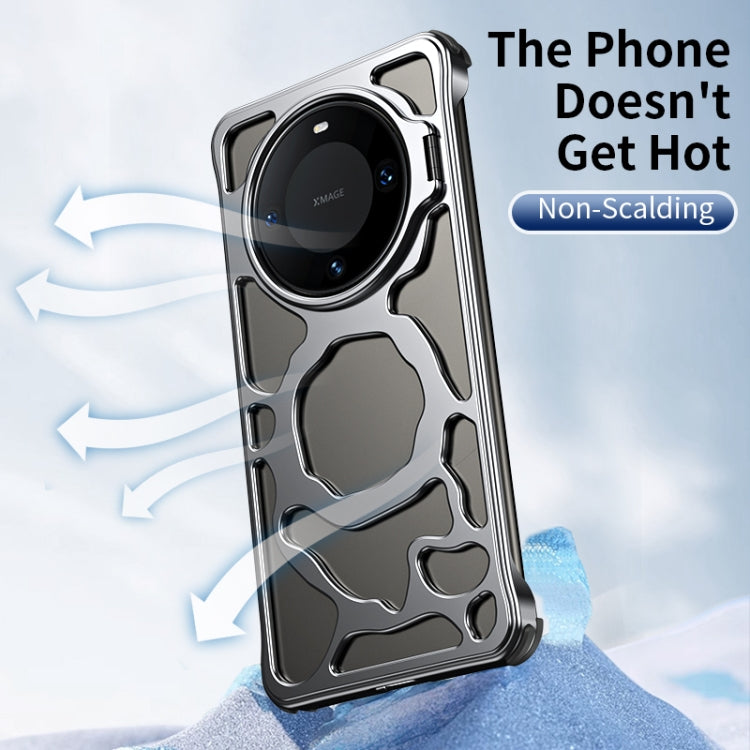 For Huawei Mate 60 Pro Auspicious Cloud Series MagSafe Metal Phone Case with Bracket(Grey) - Huawei Cases by PMC TechLife | Online Shopping South Africa | PMC TechLife | Buy Now Pay Later Mobicred