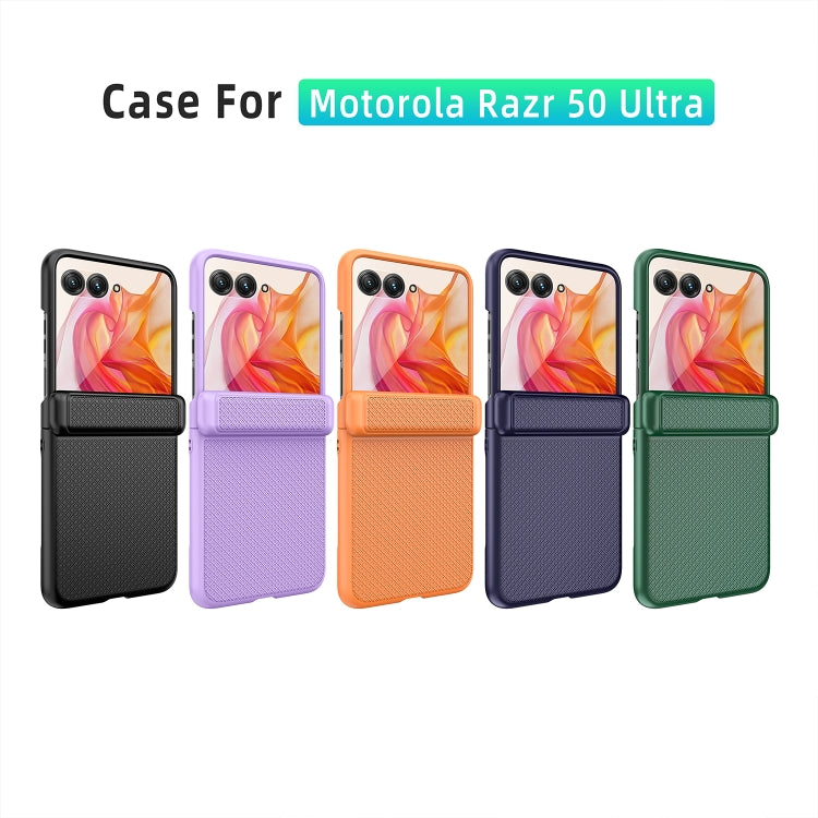 For Motorola Razr 50 Ultra Integrated Fold Hinge Grid Texture Phone Case(Purple) - free shipping - PMC TechLife - Order now!