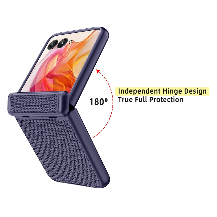 For Motorola Razr 50 Ultra Integrated Fold Hinge Grid Texture Phone Case(Orange) - Motorola Cases by PMC TechLife | Online Shopping South Africa | PMC TechLife | Buy Now Pay Later Mobicred
