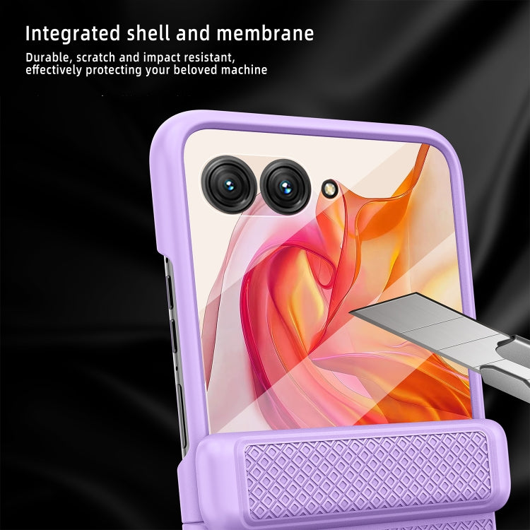 For Motorola Razr 50 Ultra Integrated Fold Hinge Grid Texture Phone Case(Green) - Motorola Cases by PMC TechLife | Online Shopping South Africa | PMC TechLife | Buy Now Pay Later Mobicred