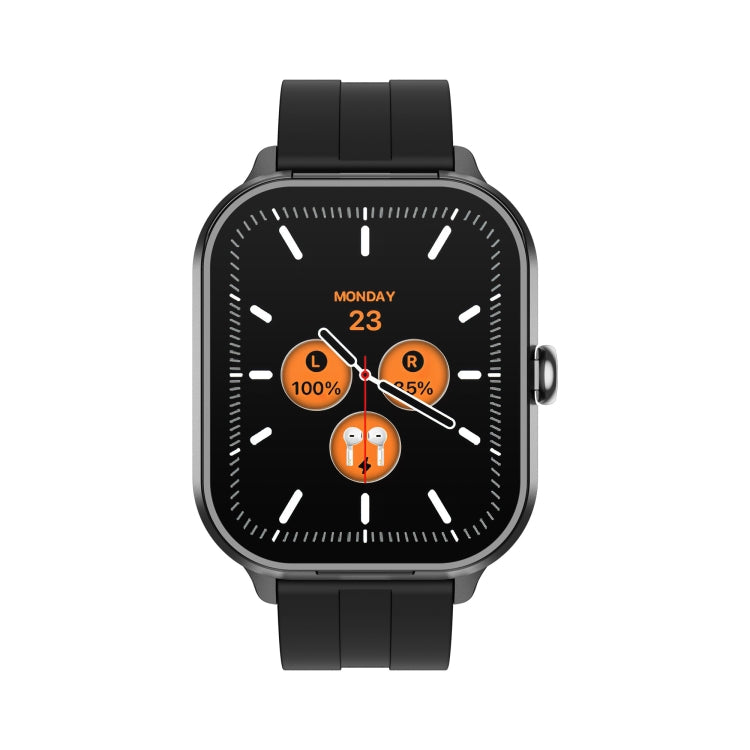 D8 Pro 2.01 inch 2 in 1 Bluetooth Earphone Silicone Strap Smart Watch, Support NFC with Cover(Black) - Smart Watches by PMC TechLife | Online Shopping South Africa | PMC TechLife | Buy Now Pay Later Mobicred