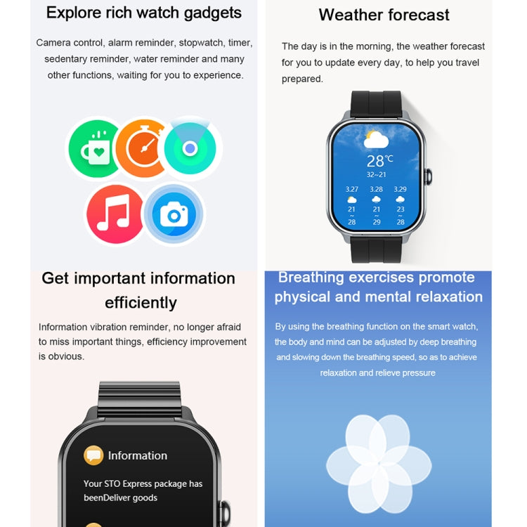 D8 Pro 2.01 inch 2 in 1 Bluetooth Earphone Silicone Strap Smart Watch, Support NFC with Cover(Black) - Smart Watches by PMC TechLife | Online Shopping South Africa | PMC TechLife | Buy Now Pay Later Mobicred