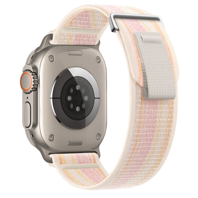 For Apple Watch Ultra 2 49mm Dual-Section Loop Nylon Watch Band(Starlight Pink) - Watch Bands by PMC Jewellery | Online Shopping South Africa | PMC Jewellery | Buy Now Pay Later Mobicred