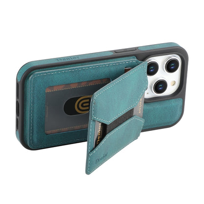 For iPhone 16 Denior D17 Skin Feel MagSafe Detachable Card Slot Phone Case(Blue) - iPhone 16 Cases by Denior | Online Shopping South Africa | PMC Jewellery | Buy Now Pay Later Mobicred