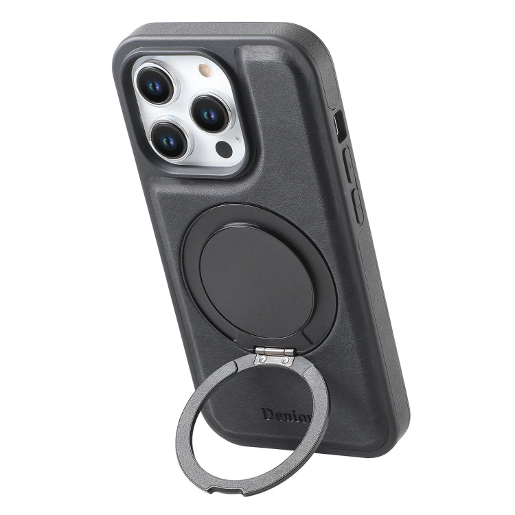 For iPhone 16 Pro Max Denior A14 Skin Feel Rotating Holder MagSafe Phone Case(Black) - iPhone 16 Pro Max Cases by Denior | Online Shopping South Africa | PMC TechLife | Buy Now Pay Later Mobicred
