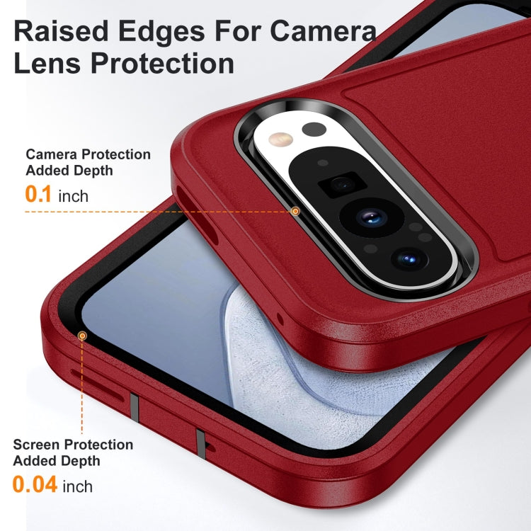 For Google Pixel 9 Rugged PC + Silicone Phone Case with Holder(Red+Black) - free shipping - PMC TechLife - Order now!