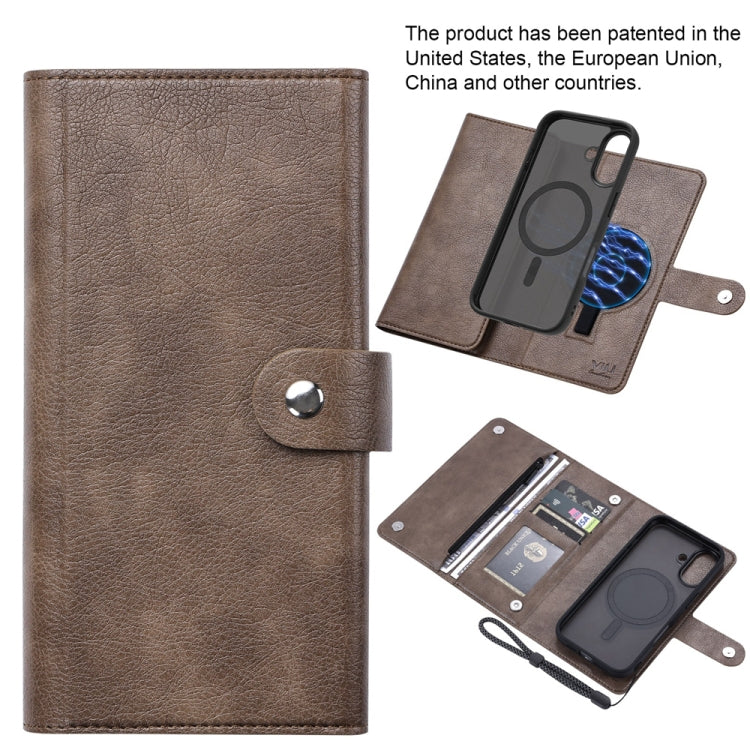 For iPhone 16 Plus ViLi GVS Series MagSafe Magnetic RFID Leather Phone Case(Coffee) - iPhone 16 Plus Cases by ViLi | Online Shopping South Africa | PMC Jewellery | Buy Now Pay Later Mobicred