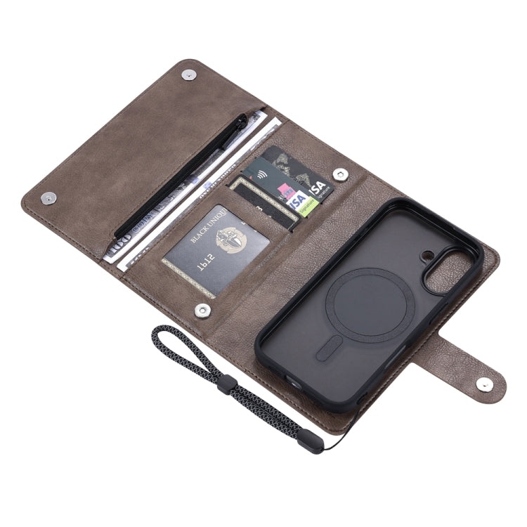 For iPhone 16 Plus ViLi GVS Series MagSafe Magnetic RFID Leather Phone Case(Coffee) - iPhone 16 Plus Cases by ViLi | Online Shopping South Africa | PMC Jewellery | Buy Now Pay Later Mobicred