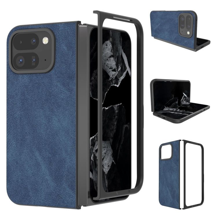 For Google Pixel 9 Pro Fold Black Frame PU Leather Full Coverage Phone Case(Blue) - Google Cases by PMC Jewellery | Online Shopping South Africa | PMC Jewellery | Buy Now Pay Later Mobicred