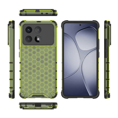 For Redmi K70 Ultra 5G Global Honeycomb Shockproof Phone Case(Green) - Xiaomi Cases by PMC Jewellery | Online Shopping South Africa | PMC Jewellery | Buy Now Pay Later Mobicred